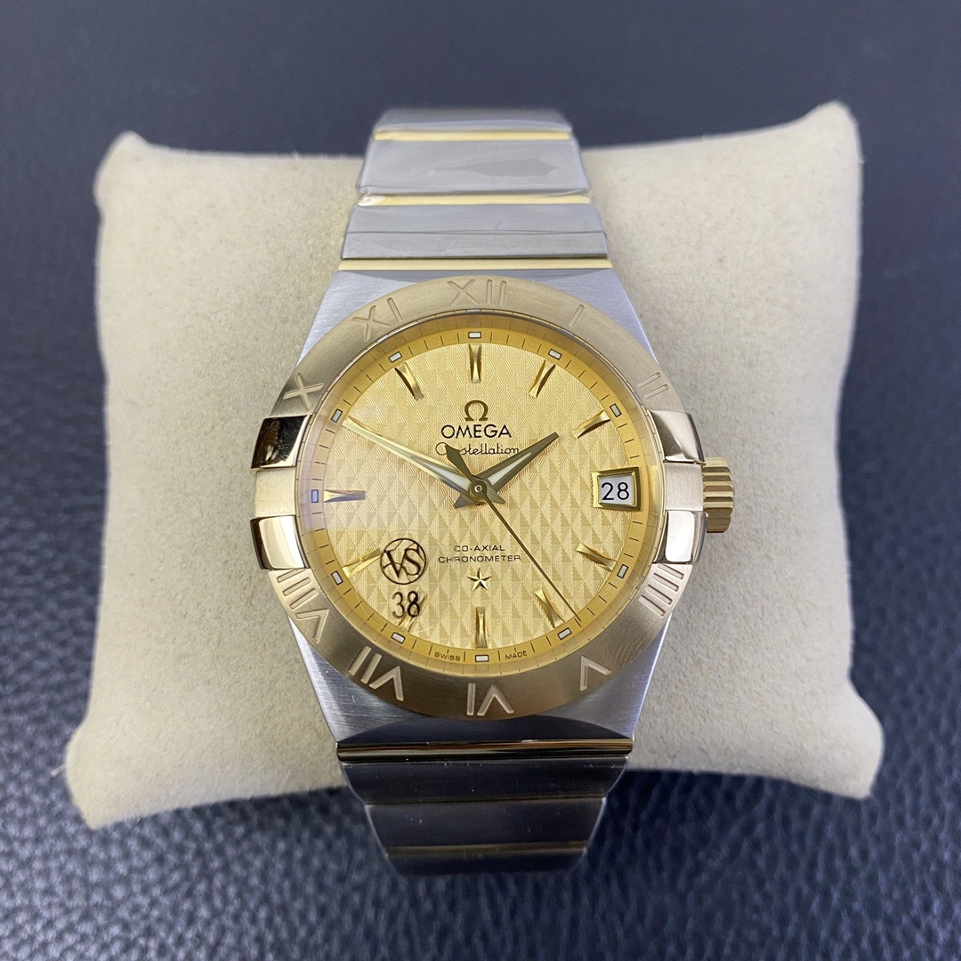 Effortless CBD Factory Omega Constellation 38mm Two-Tone Yellow Gold Textured Dial (123.20.38.21.08.001) 1:1 Super Clone – DD8500 Movement 307